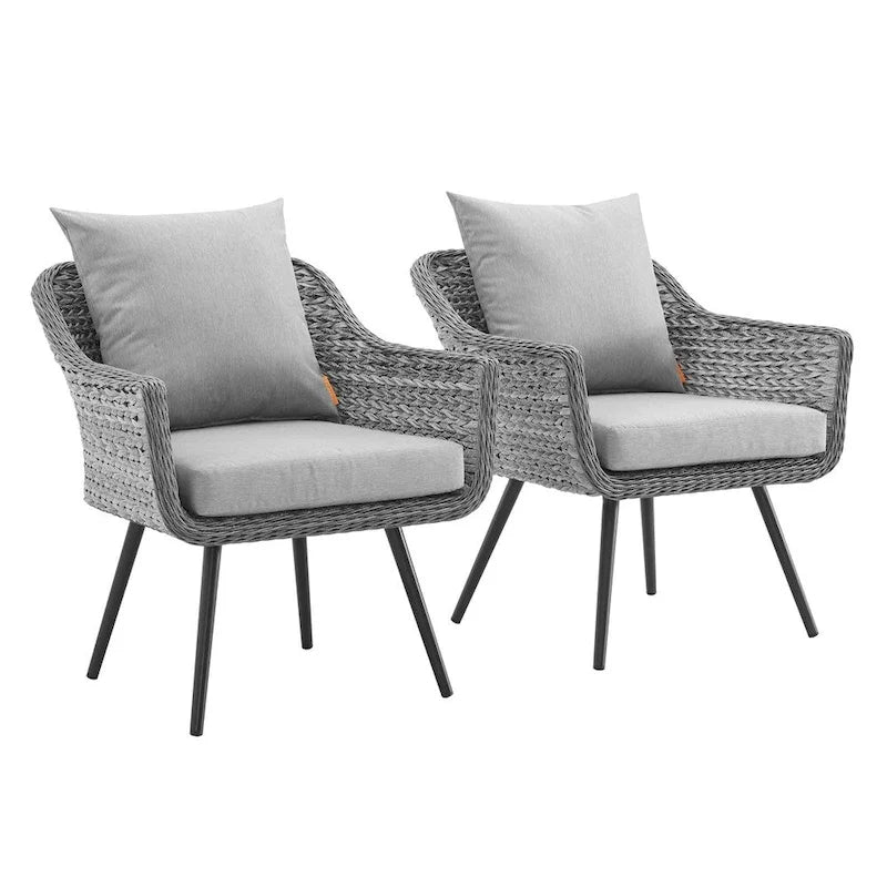 Fauteuil d'extérieur Endeavor en rotin tressé, lot de 2
