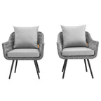 Fauteuil d'extérieur Endeavor en rotin tressé, lot de 2