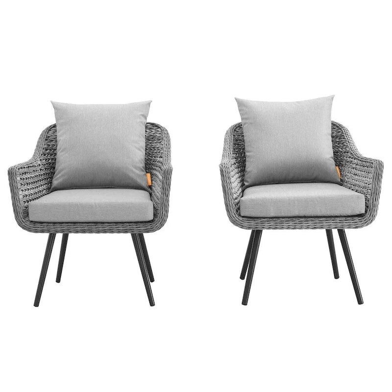 Fauteuil d'extérieur Endeavor en rotin tressé, lot de 2