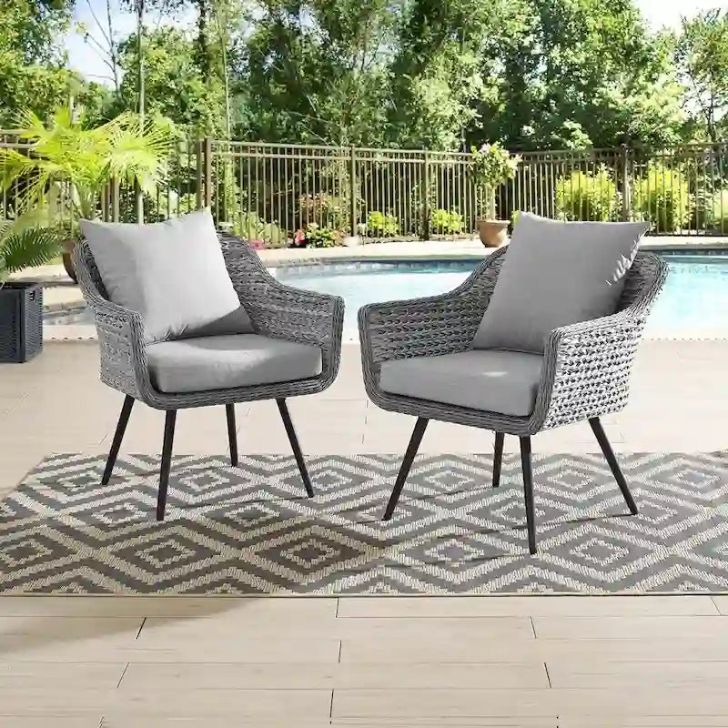 Fauteuil d'extérieur Endeavor en rotin tressé, lot de 2