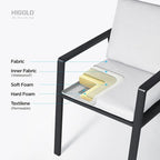 Ensemble de salle à manger d'extérieur HIGOLD Nofi 5 pièces en aluminium, couleur anthracite mat
