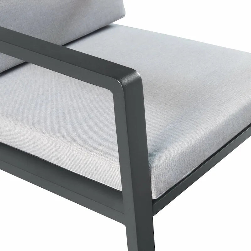 Ensemble de salle à manger d'extérieur HIGOLD Nofi 5 pièces en aluminium, couleur anthracite mat