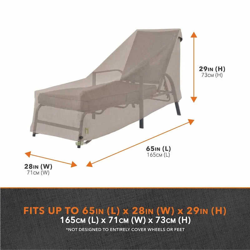 Housse de chaise longue de patio Modern Leisure Garrison, imperméable, 65 cm (L) x 28 cm (l) x 29 cm (H), grès
