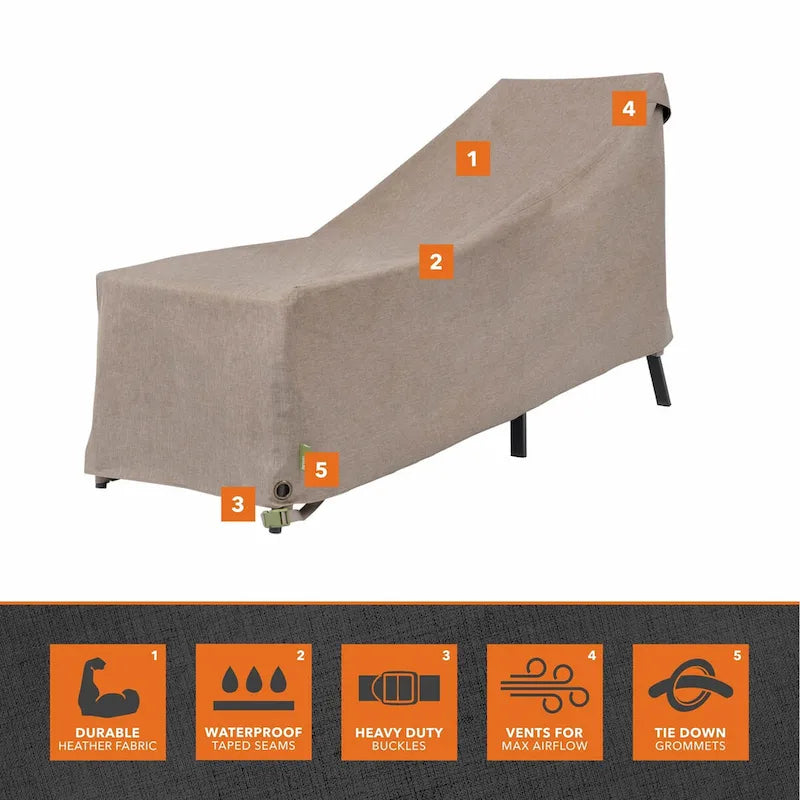 Housse de chaise longue de patio Modern Leisure Garrison, imperméable, 65 cm (L) x 28 cm (l) x 29 cm (H), grès