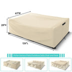 Housse imperméable résistante pour ensemble de mobilier de patio et canapé d'angle d'extérieur