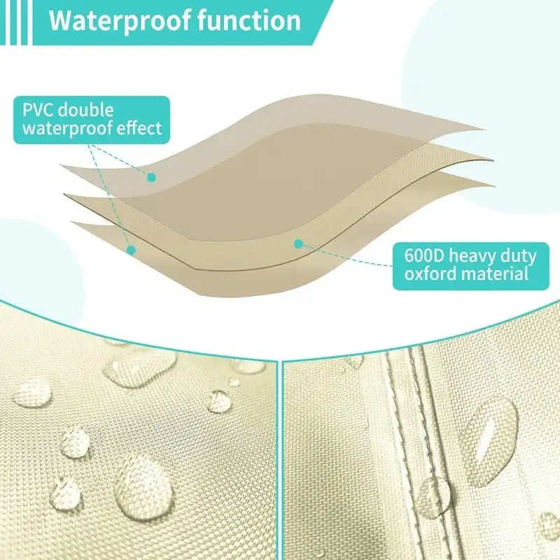Housse imperméable résistante pour ensemble de mobilier de patio et canapé d'angle d'extérieur