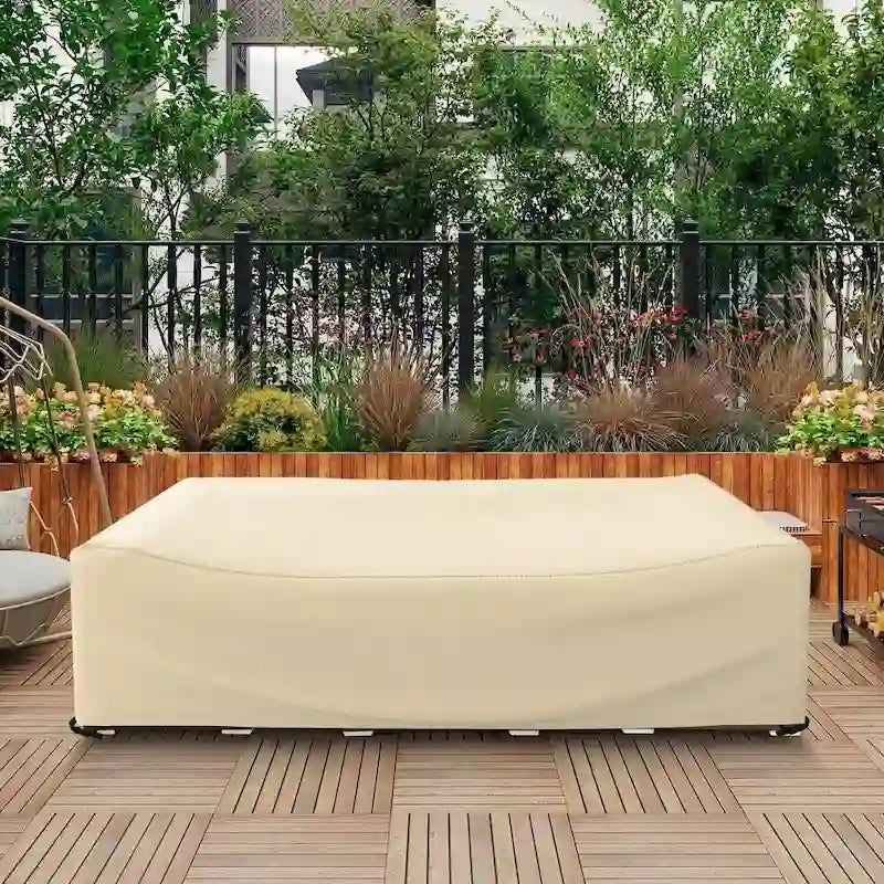 Housse imperméable résistante pour ensemble de mobilier de patio et canapé d'angle d'extérieur
