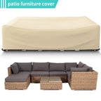 Housse imperméable résistante pour ensemble de mobilier de patio et canapé d'angle d'extérieur