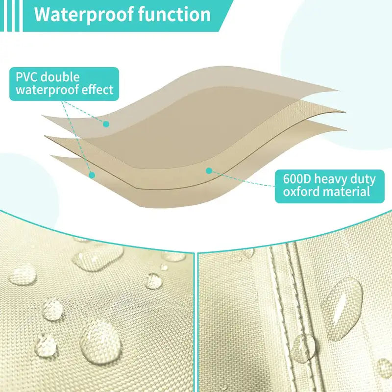 Housse imperméable résistante pour ensemble de mobilier de patio et canapé d'angle d'extérieur