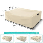 Housse imperméable résistante pour ensemble de mobilier de patio et canapé d'angle d'extérieur
