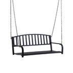 Balancelle de patio pour 2 personnes, chaise suspendue extérieure en acier avec chaînes robustes