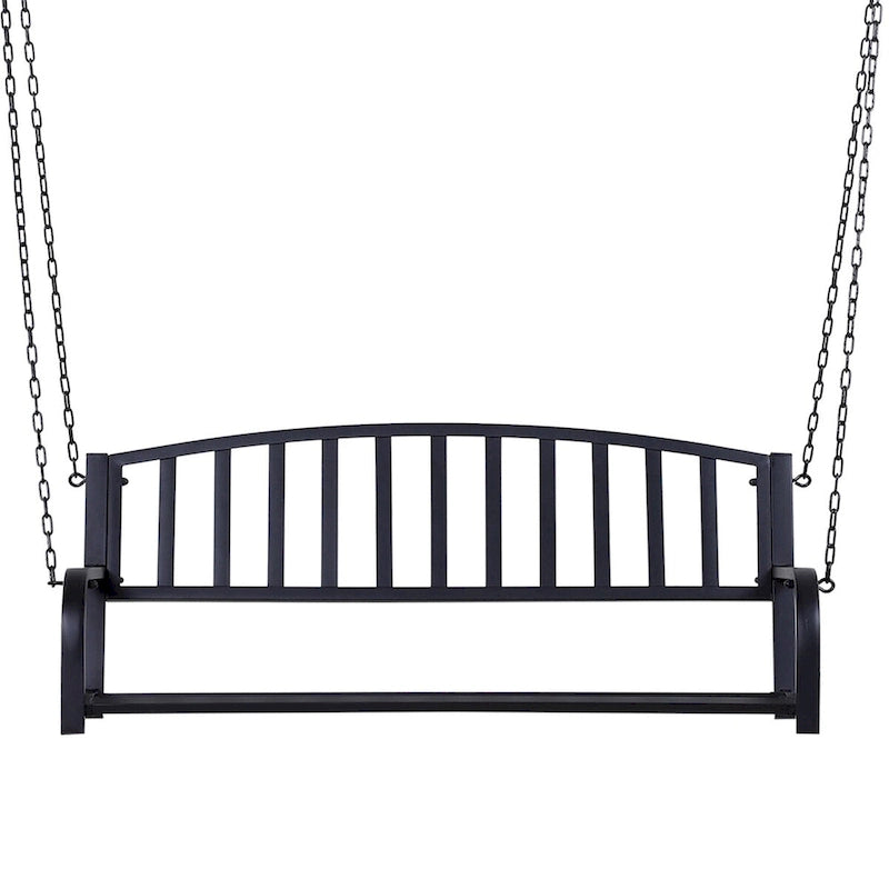Balancelle de patio pour 2 personnes, chaise suspendue extérieure en acier avec chaînes robustes