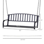 Balancelle de patio pour 2 personnes, chaise suspendue extérieure en acier avec chaînes robustes