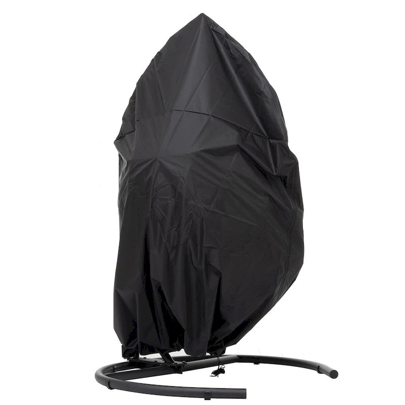 Fauteuil suspendu œuf en résine tressée PE pour l'intérieur et l'extérieur, avec coussin