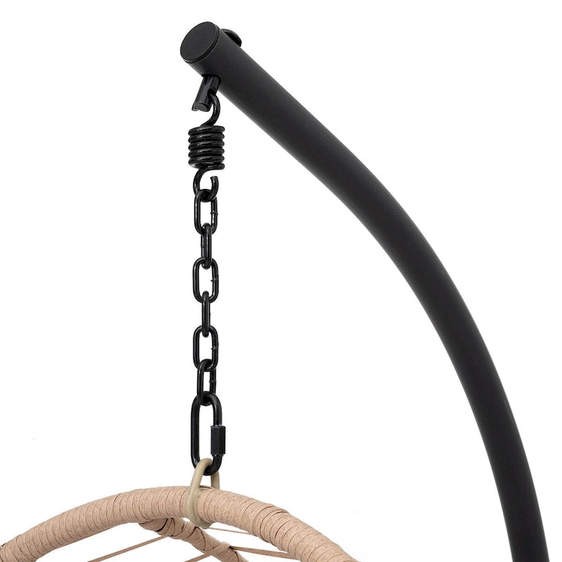 Fauteuil suspendu œuf en résine tressée PE pour l'intérieur et l'extérieur, avec coussin