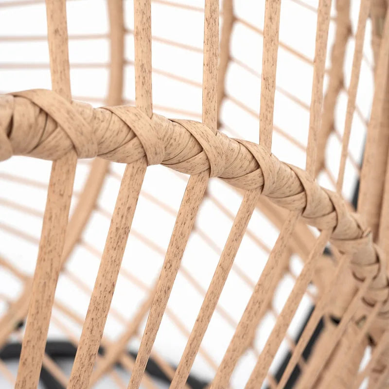 Fauteuil suspendu œuf en résine tressée PE pour l'intérieur et l'extérieur, avec coussin
