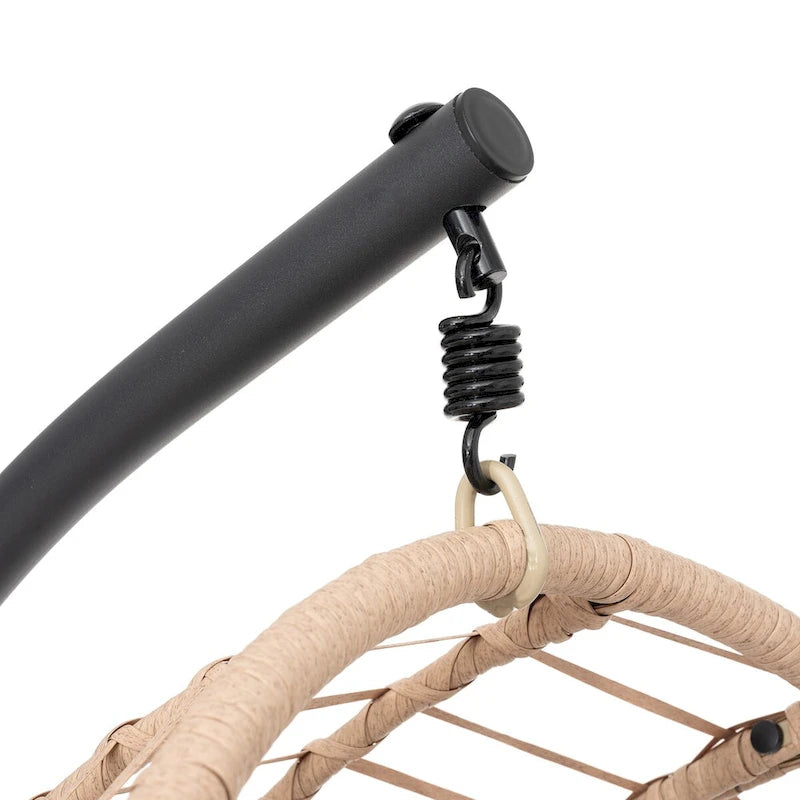 Fauteuil suspendu œuf en résine tressée PE pour l'intérieur et l'extérieur, avec coussin