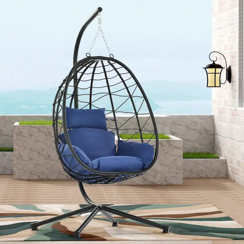Fauteuil suspendu œuf d'intérieur/extérieur avec coussin