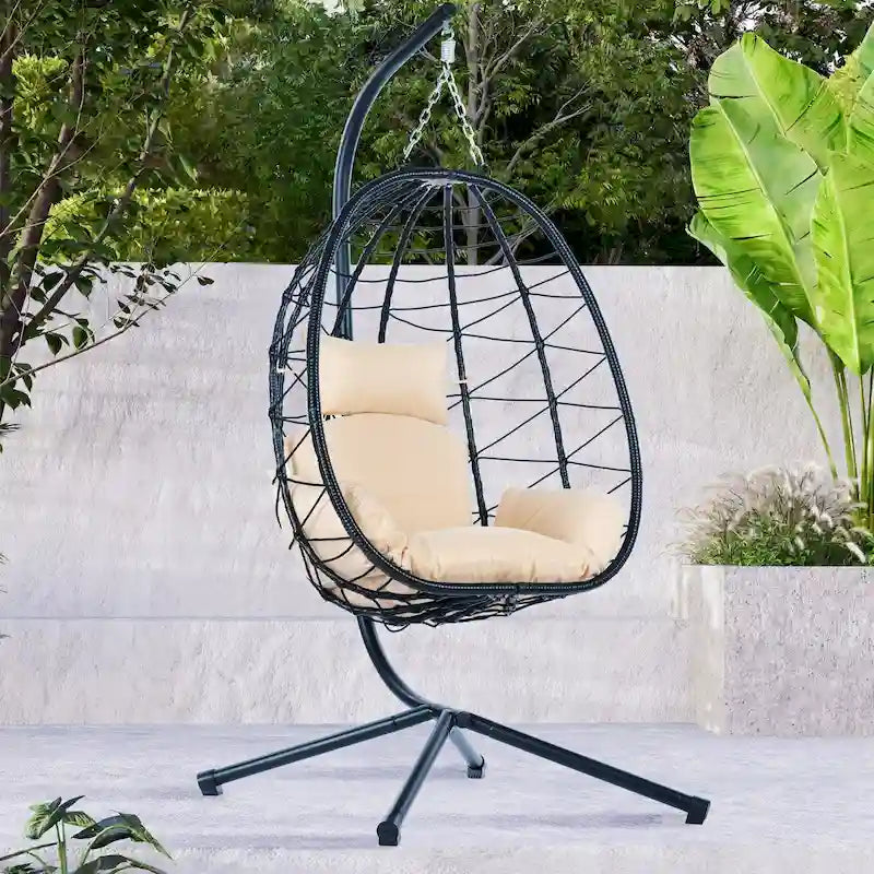 Fauteuil suspendu œuf d'intérieur/extérieur avec coussin
