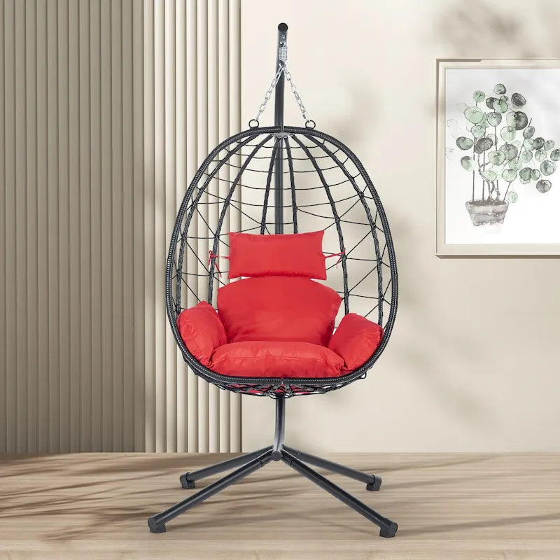 Fauteuil suspendu œuf d'intérieur/extérieur avec coussin