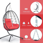 Fauteuil suspendu œuf d'intérieur/extérieur avec coussin