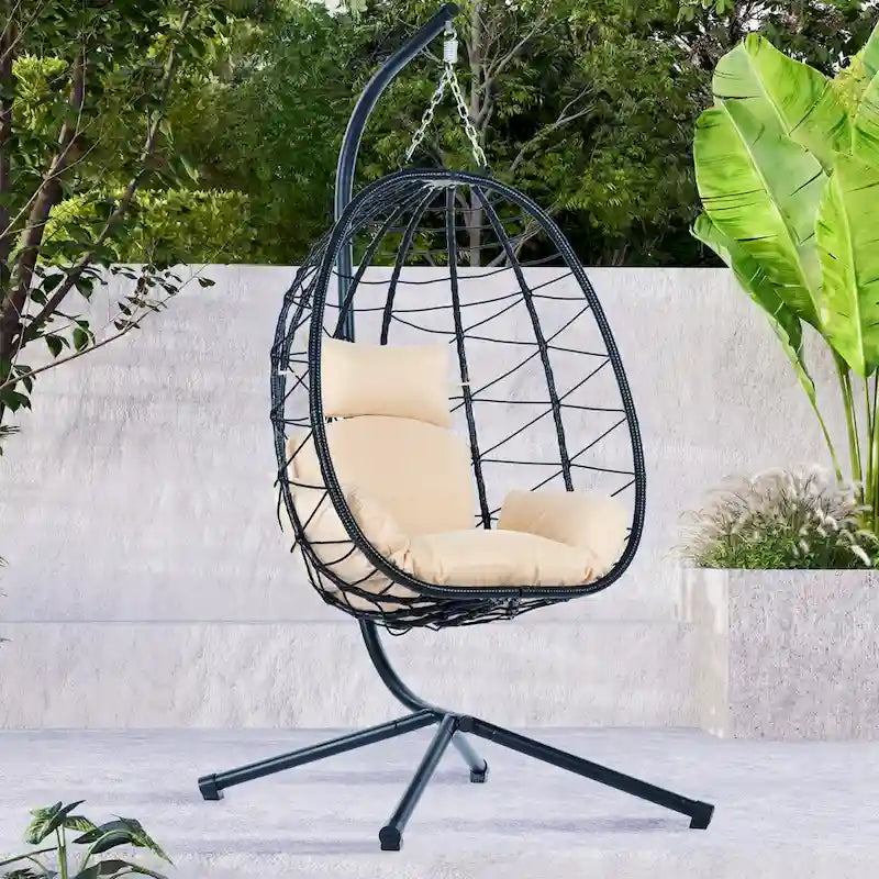 Fauteuil suspendu œuf d'intérieur/extérieur avec coussin