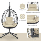 Fauteuil suspendu œuf d'intérieur/extérieur avec coussin