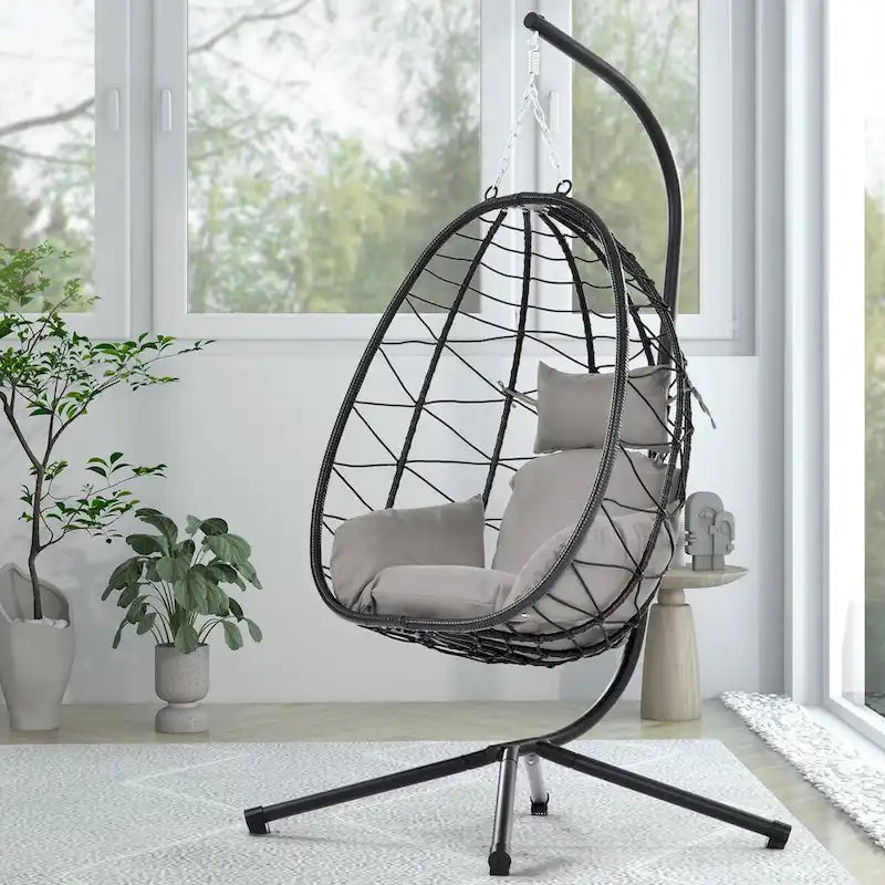 Fauteuil suspendu œuf d'intérieur/extérieur avec coussin