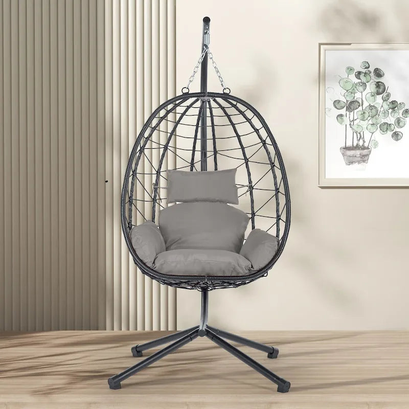 Fauteuil suspendu œuf d'intérieur/extérieur avec coussin