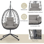 Fauteuil suspendu œuf d'intérieur/extérieur avec coussin
