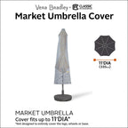 Housse imperméable pour parasol de marché Vera Bradley par Classic Accessories, 3,35 m, motif Toile Forêt Tropicale Grise