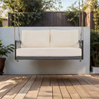 Canapé-balançoire d'extérieur monobloc en corde tressée avec coussins moelleux