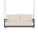 Canapé-balançoire d'extérieur monobloc en corde tressée avec coussins moelleux