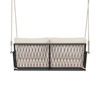 Canapé-balançoire d'extérieur monobloc en corde tressée avec coussins moelleux