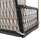 Canapé-balançoire d'extérieur monobloc en corde tressée avec coussins moelleux