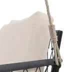 Canapé-balançoire d'extérieur monobloc en corde tressée avec coussins moelleux