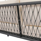 Canapé-balançoire d'extérieur monobloc en corde tressée avec coussins moelleux