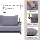 Canapé-balançoire d'extérieur monobloc en corde tressée avec coussins moelleux
