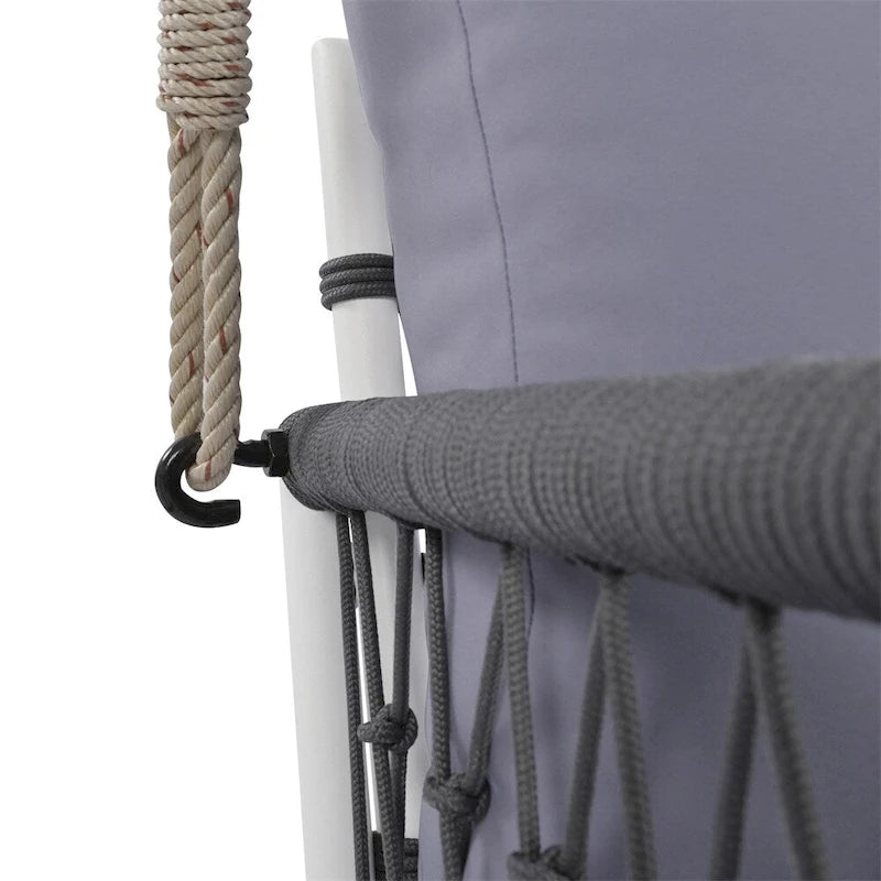 Canapé-balançoire d'extérieur monobloc en corde tressée avec coussins moelleux