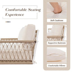 Canapé-balançoire d'extérieur monobloc en corde tressée avec coussins moelleux