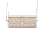 Canapé-balançoire d'extérieur monobloc en corde tressée avec coussins moelleux