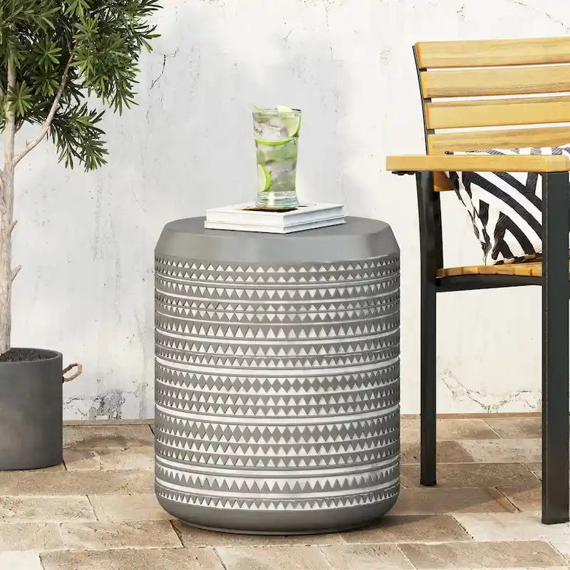 Outdoor Side Table,Concrete Accent Table,Patio Side Table Modular Design