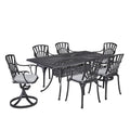 Ensemble de salle à manger d'extérieur 7 pièces en aluminium couleur anthracite Grenada - 72 x 29 x 42