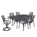 Ensemble de salle à manger d'extérieur 7 pièces en aluminium couleur anthracite Grenada - 72 x 29 x 42