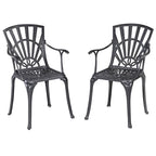 Ensemble de salle à manger d'extérieur 7 pièces en aluminium couleur anthracite Grenada - 72 x 29 x 42