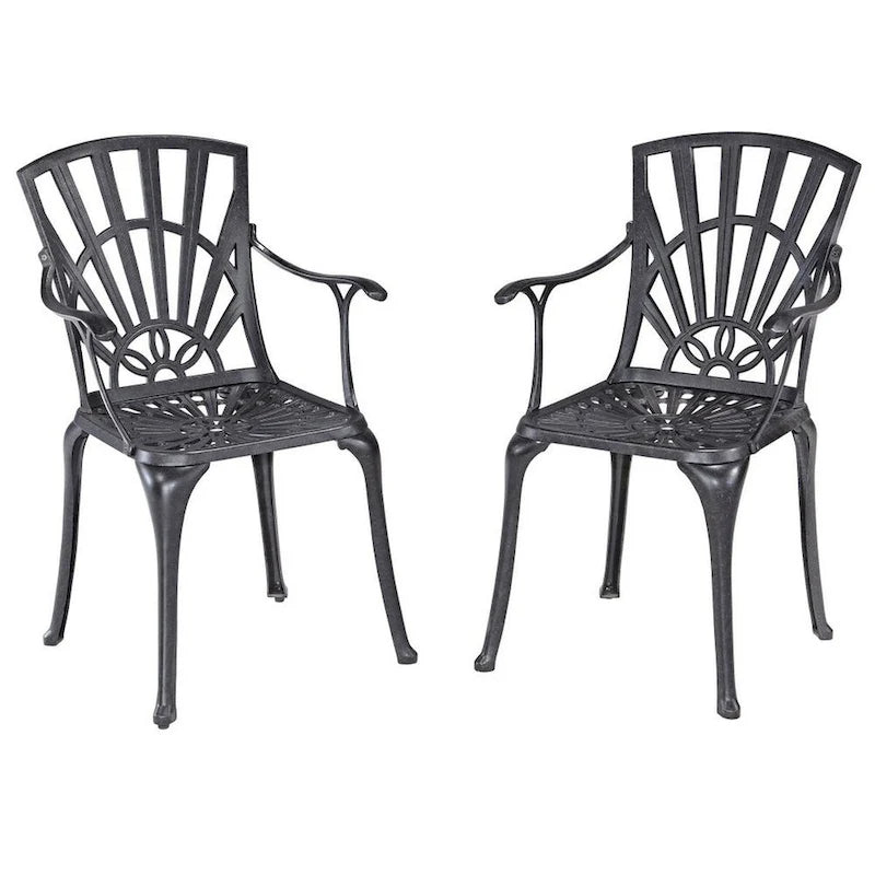 Ensemble de salle à manger d'extérieur 7 pièces en aluminium couleur anthracite Grenada - 72 x 29 x 42