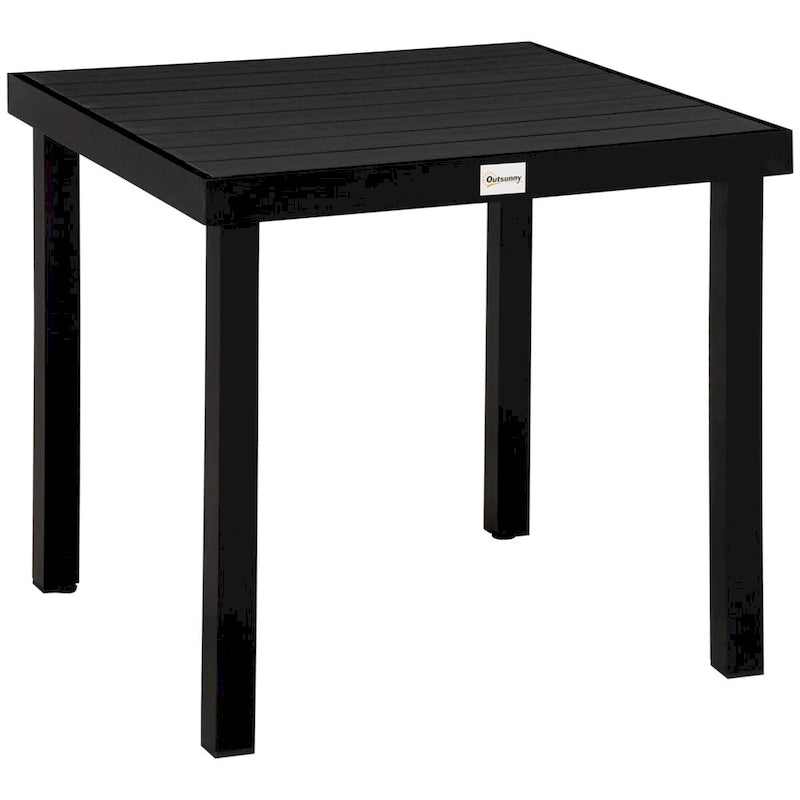 Table de salle à manger carrée d'extérieur pour 4 personnes avec pieds en métal aluminium