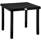 Table de salle à manger carrée d'extérieur pour 4 personnes avec pieds en métal aluminium