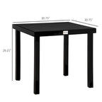 Table de salle à manger carrée d'extérieur pour 4 personnes avec pieds en métal aluminium