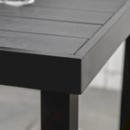 Table de salle à manger carrée d'extérieur pour 4 personnes avec pieds en métal aluminium